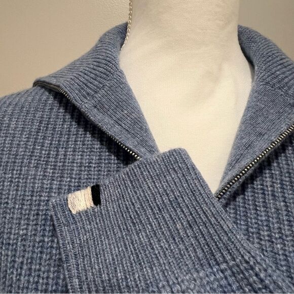 NWT Revolve One Grey Day women's cashmere quarter zip sweater size large - Picture 4 of 9